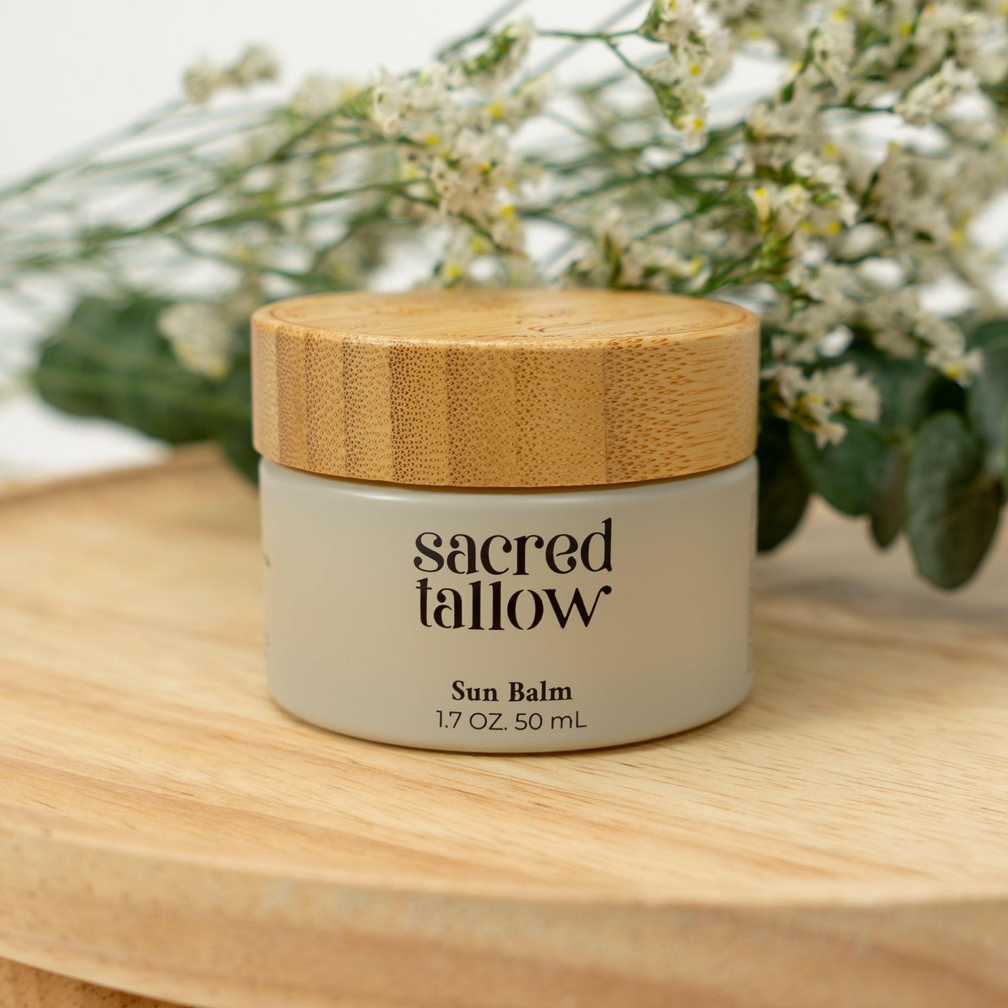 Organic grass-fed tallow sun balm sunscreen providing natural skin protection
